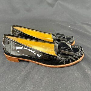 Kate Spade Black Patent Leather Bow Loafers - Size 8